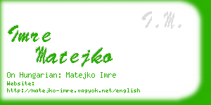 imre matejko business card